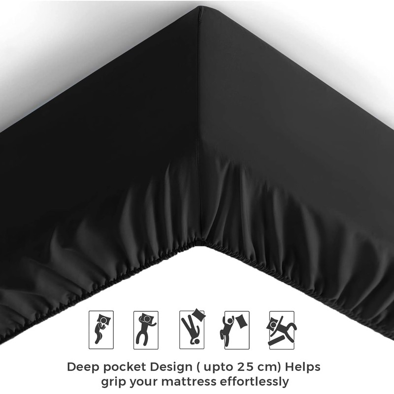 Aspire Homeware Super King Fitted Sheet - 25 cm Deep