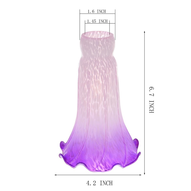 HWDFEI Lily Flower Glass Lampshade Replacement, 3 Pack,Tulip Style Table