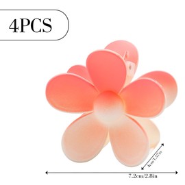 GLADFRESIT 4PCS Flower Hair Claw Clips - Nonslip Matte Flower Claw Clips Strong Nonslip Flower Hair Claws Matte Flower Hair Clips for Women and Girls