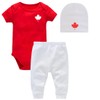 3-Piece Canada Baby Set, Custom Handmade Baby Canada Maple Leaf