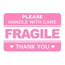 Fragile Sticker,200pcs 2x3 Pink Fragile Sticker for Boxes,Cartons Shipping