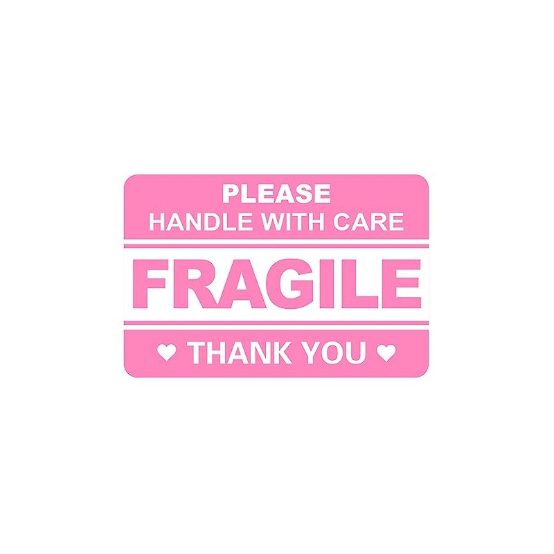 Fragile Sticker,200pcs 2x3 Pink Fragile Sticker for Boxes,Cartons Shipping