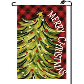 Christmas Tree Merry Christmas Garden Flag 12x18 Inch Vertical Double Sided Winter Seasonal Small Flags Farmhouse Outside Decoration For Yard SD05