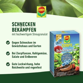 COMPO Snail Free – Snail Grain – Rainproof – Spreading Granules Against Snails in Value Pack – Enough for up to 800 m² – 2 x 200 g, Snail Free, Blue