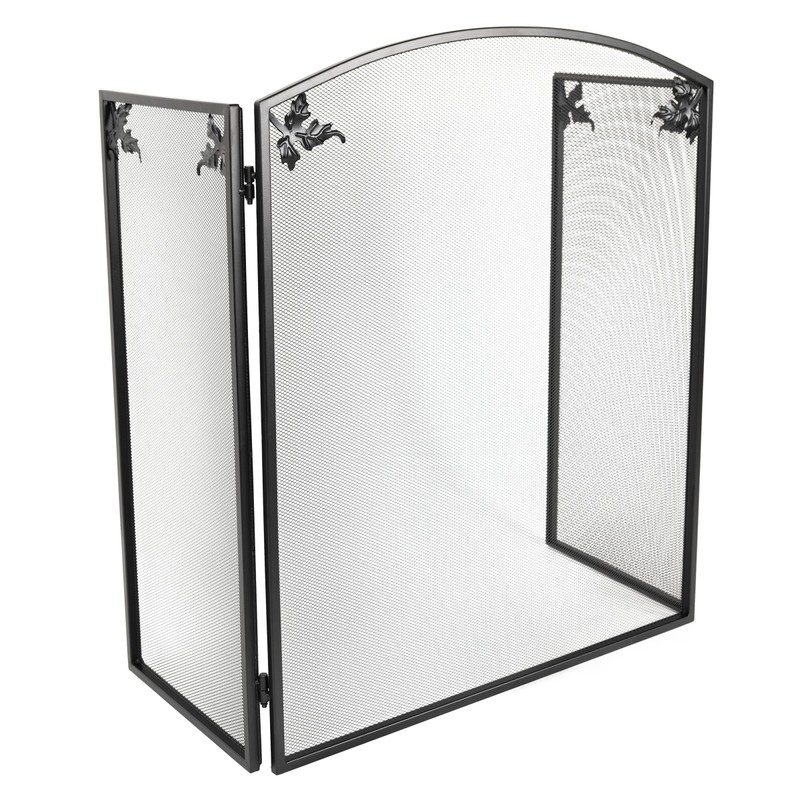 Lavish Home Fireplace Screen - 3 Panel Fireplace Gate with