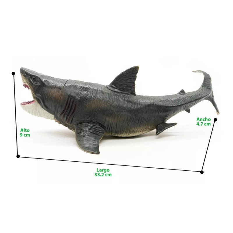 Tiburon Prehistórico Jurassico De 30 Cm Figura De Dinosaurio Megalodon