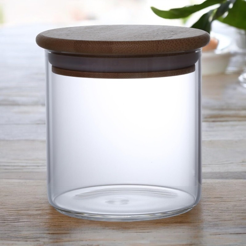 J-kitchens レトロ 漬け物 瓶/耐熱容器 ガラス 製 キャニスター 9.5cm x 9.5cm