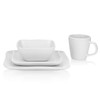 Stone Lain 16 Piece Stoneware Square Weave Dinnerware Set, Service