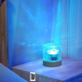 JININQ RGB Colors Changing lamp,Ocean Wave Projector Lamp,16 Colors Changing Show Northern Lights Projector,Wave Night Light,Underwater Effect Led Light for Room Bedroom Decor