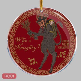 Gruss Vom Krampus Who's Naughty Horror Christmas Ornament - Christmas Ornaments - Christmas Decorations - Christmas Tree Decorations Idea for Women Men Family Coworkers