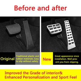 GZJUNFUGJ Foot Brake Gas Pedal Cover Compatible for Kia K5 Sportage Stinger Hyundai Tucson Santa Fe Genesis G70 Accessories Interior Parts Anti Slip