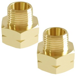 Joywayus 2PCS 3/4" NPT Thread Female × 1/2" NPT Thread Male Hexagon Brass Pipe Fitting Adapter