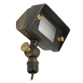 Lightkiwi R9872 Brass Flood Light & Wall Wash Outdoor Lighting Fixture for 12 Volts Low Voltage Landscape Lighting (Light Bulb Not Included)