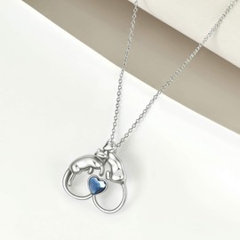 AOBOCO Fox Necklace for Women Sterling Silver Fox Gifts with Crystal form Austria Fox Gifts Necklaces for Girl Animal Fox Mother's Day Jewellery for Mama