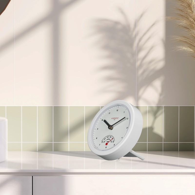 Kienzle Bathroom Clock 14 cm with Quartz Movement, Hygrometer and