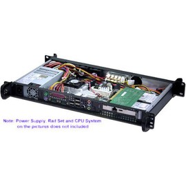 PLINKUSA RACKBUY 1U (3.5" or 2 x 2.5 HDD Bay) (9.84" Deep) (Mini ITX) Rackmount Chassis(Customize 1U IO Shield)(NO Power Supply, No System and Case Only) ITX-102