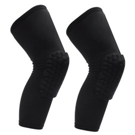RiToEasysports Knee Brace, 2 Pieces Knee Brace, Unisex, Extended Honeycomb Anti-Collision Compression Knee Brace for Basketball (Black)