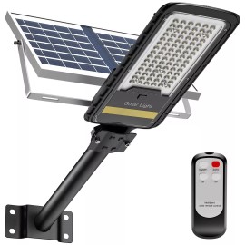 Engrepo Solar Street Lights Outdoor, 15000lm IP67 Waterproof Flood Light with...