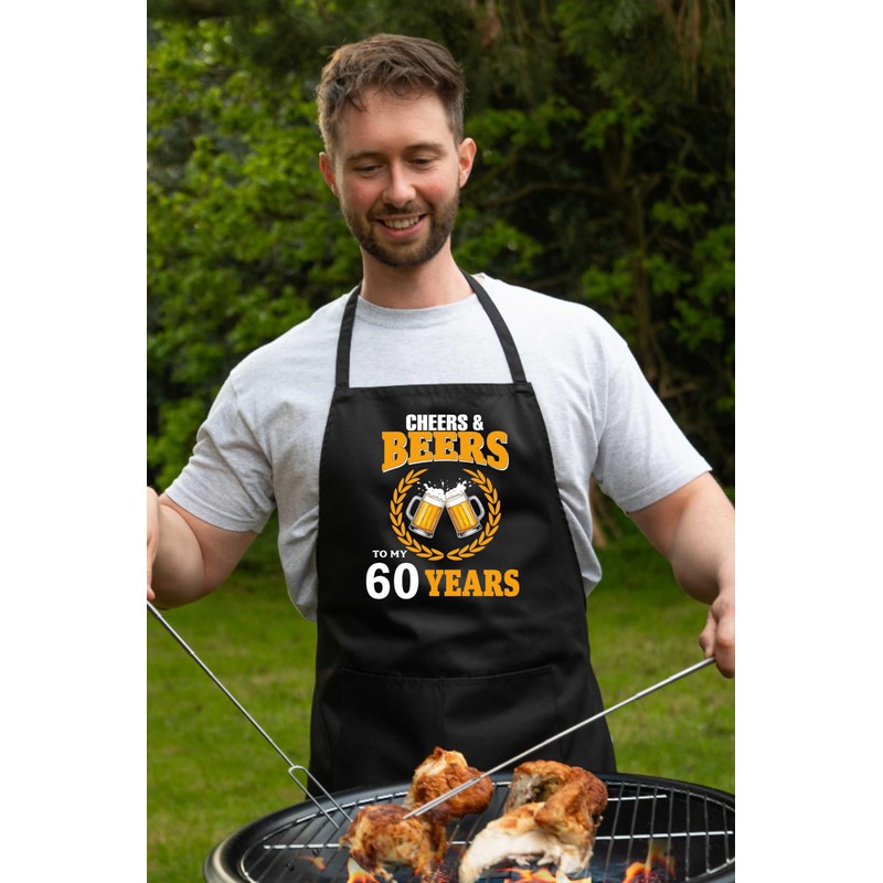 Print4U Cheers & Beers 60th Birthday Apron 60 Year Old