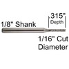 Drill Bits Unlimited 1/16'' Grout Removal Tile Cutting Bit -