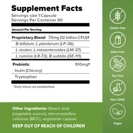 BiotiQuest Ideal Immunity Probiotics to Balance Your Gut and Build Immune System Resilience, 12 Billion CFU, Non-GMO, and Gluten Free, 60 Capsules