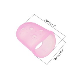 PATIKIL Finger Tips Anti Slip Fingertip Protector, 20 Pack 25mm Silicone Finger Guard for Paper Sorting Sewing Guitar Playing, Pink S Size