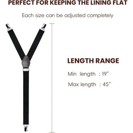 Shirt Stays for Men Adjustable Elastic Dress Shirt Garters Holder Straps with Non-slip Clips 1 Pair - Color: Black