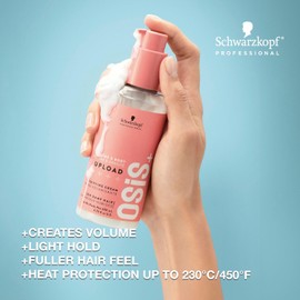 OSiS+ Upload Volume Cream – Lightweight Volumizing Hair Treatment – Conditioning Style Control and Volume Effect - Blow Dry Heat Protection, 6.75 oz