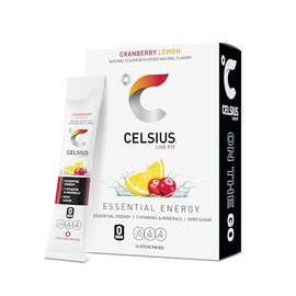 CELSIUS Cranberry Lemon On-the-Go Powder Stick Packs, Zero Sugar (14 Sticks per Pack)