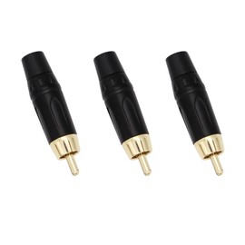 Fancasee 3 Pack RCA Male Plug Solder Adapter Jack DIY Audio Video Cable Connector for Audio Video Cable Repair Replacement