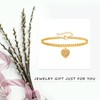 GLIJWELE Initial Gold Charm Bracelets for Women, 14k Gold Filled