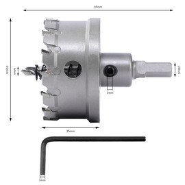 Dribotway Bi-Metal Hole Saw 65 mm Carbide Heavy Duty Industrial Grade Stainless Steel Hole Cutter for Mental Wood Stainless Steel Plastic Copper