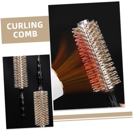 Healeved Small Boar Bristle Styling Hair Brush for Curly Hair Gentle Blow Drying Comb with Soft Bristles Lightweight and Portable for Womens