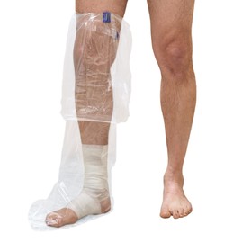 TIDI AquaGuard Boot – Shower Protection Boot with Water-Seal Band – Leg Cast Cover – 3 Boots and 1 Water-Seal Band per Package – Home Medical Supplies (50017-RPK)