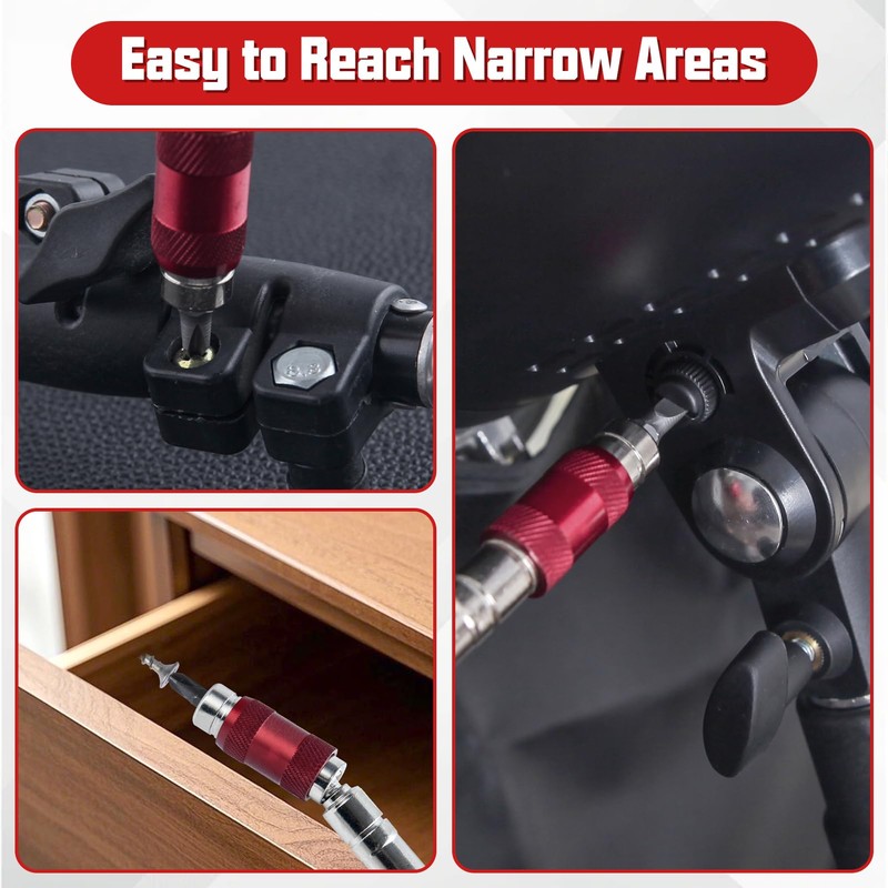 LEONTOOL Extension Bit, Universal Joint, Magnetic Absorption, Universal Bit Adapter,