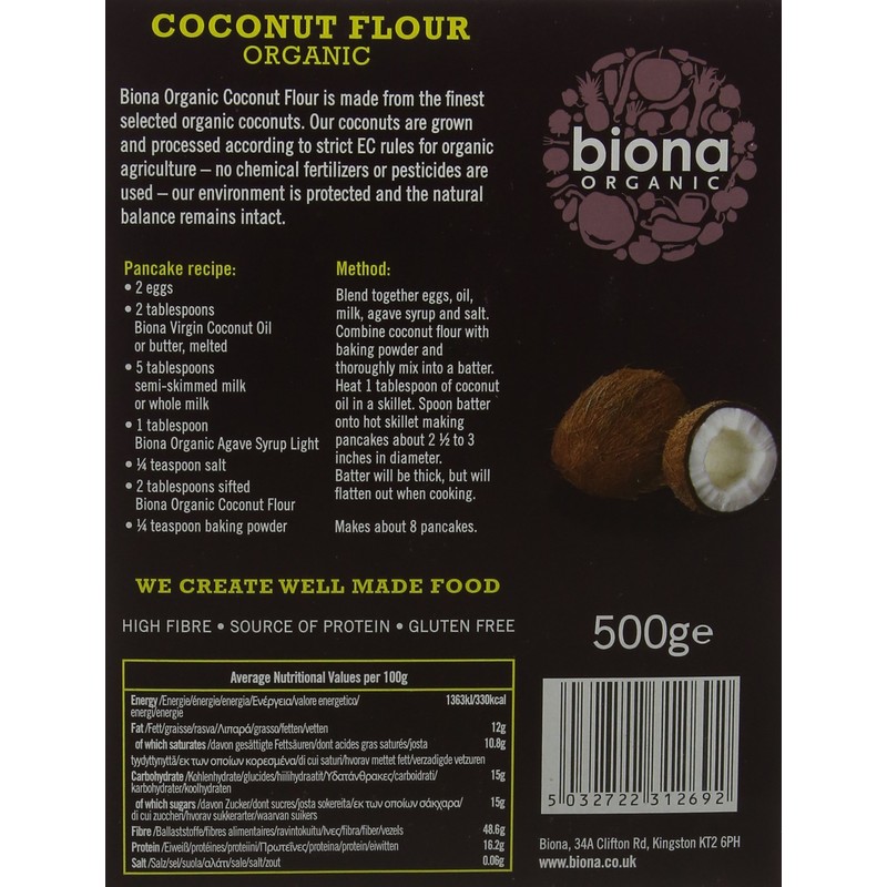 Biona Organic Coconut Flour, 500g