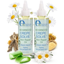 e70 Advance Crepe Solve Hydrating Skin Oil for Women & Men - Made with Natural Oils, Licorice Root & Chamomile Extract - Moisturizing Body Oil for Skin Firmness & Elasticity, 2-Pack