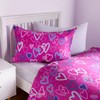 OHS Hearts Duvet Double, Microfibre Soft Valentines Day Quilt Covers