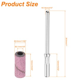 HARFINGTON 100pcs Sanding Bands for Nail Drill, 180 Grit Small Sanding Band with 3.1mm / 1/8" Mandrel, Mini Drill Bits Nail Tech File for Acrylic Gel Nail Shaping Polishing, Pink