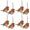 Set of 8 Wooden Christmas Robin Tree Decorations 2694