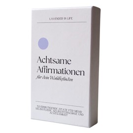 Lavender in Life Affirmation Cards with Wooden Stand, 52 Cards for More Self-Love, Positive Beliefs, Mindfulness, Strengthen Self-Esteem, Manifest