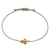 Rose Gold Bracelet Brown Textile Bracelet With Rose Gold Tortoise/Turtle