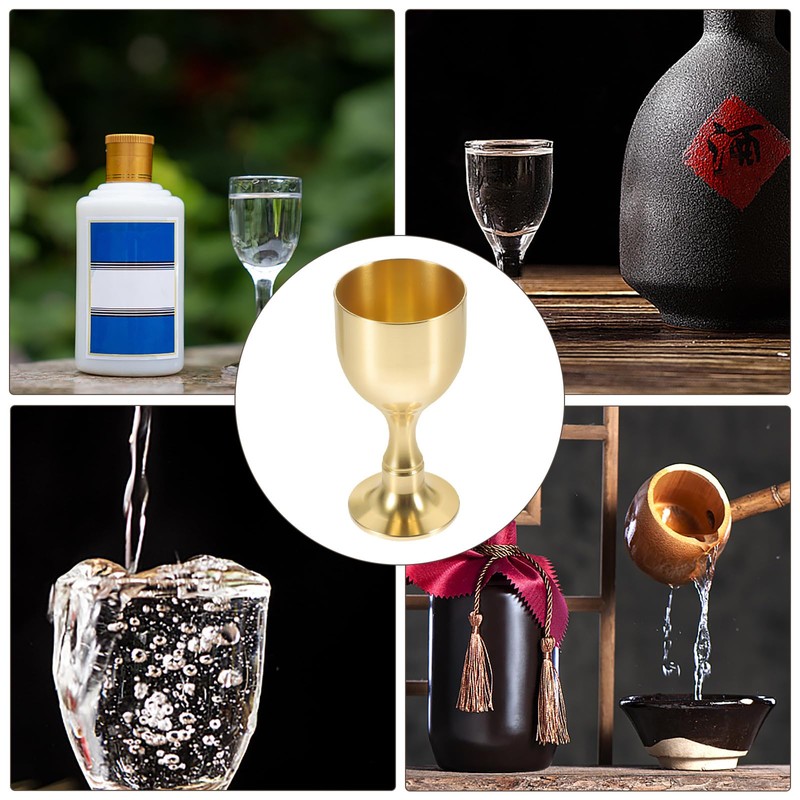PRETYZOOM Big Gold Altar Chalice Communion Cups Golden Goblet for