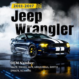 ARANA Rear Window Struts for Jeep Wrangler 2011-2017, Back Glass Shocks Lift Support, Fits Jeep Wrangler JK 2018 with Factory Top, Replacement OEM 6678 68068261AA, 2Pcs