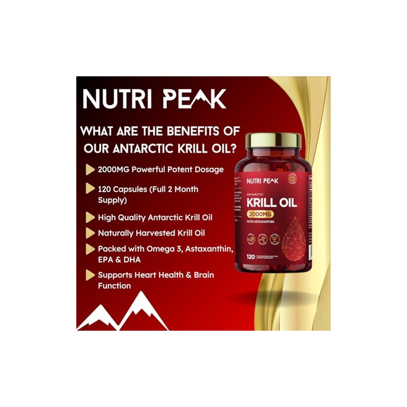 Max Strength Antarctic Krill Oil Softgels | 2000MG | 120