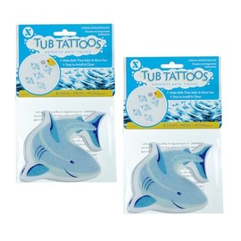 SlipX Solutions Adhesive Bath Treads, Shark Tub Tattoos, Non-Slip Traction to Bathtubs, Showers & Other Slippery Spots (Kid Friendly, Reliable Grip)