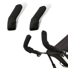 PLABBDPL 1 Pair Handle Protector Pushchair Baby Pram Handle Cover Handle Cover for Pushchair Buggy with Zip Handle Cover Buggy Accessories Dustproof Black