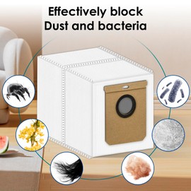 (12 Pack) L50 L60 Dust Bags Replacement Compatible With eufy L60/ L60 Hybrid/ L60 SES/ L50 SES/ L50 Series Self Empty Station, Robot Vacuum Disposable Bags, Filter Bags