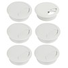 Pack of 6 White Cable Grommets for Desk, 50 mm