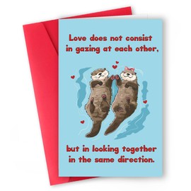ICOOLYI Romantic Valentines Day Card – Cute Otter Design with Heartfelt Quote, Ideal for Husband, Wife, Boyfriend, Girlfriend, Birthdays, and Anniversaries